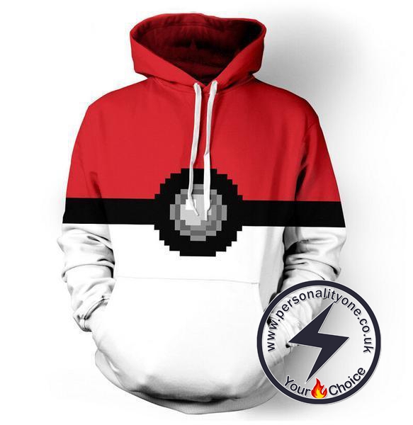 POKEMON POKE BALL PIXELATED 3D - POKEMON Hoodies